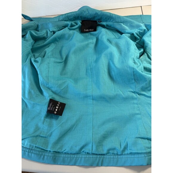 Carlisle Womens Turquoise Blue Moto Jacket Size 10 Full Zip Windbreaker EUC - Picture 9 of 10